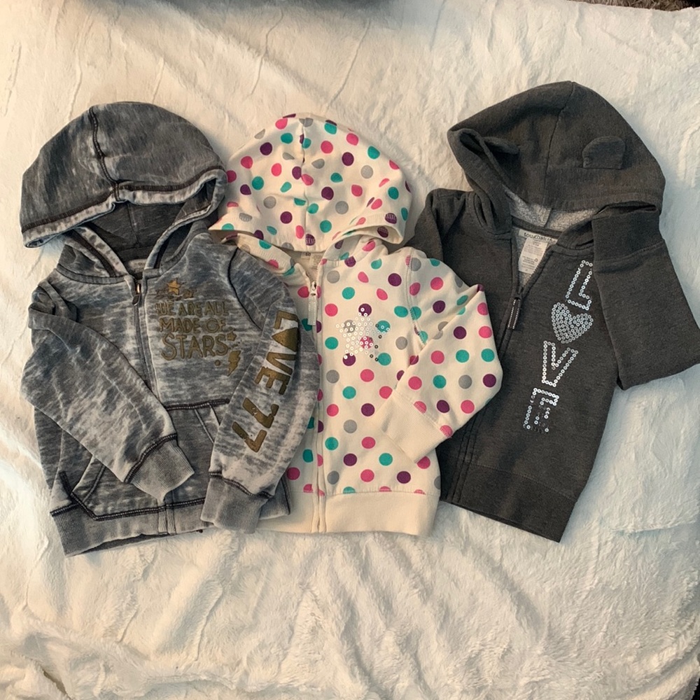 Lot of 3 hooded sweatshirts SIZE 2T